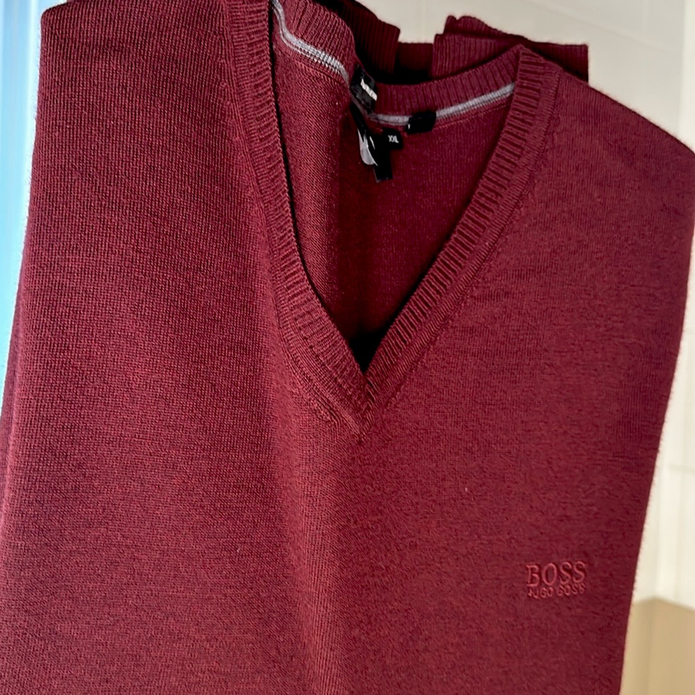 Men’s Boss V Neck long sleeve sweater New no tags